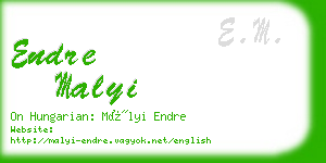 endre malyi business card